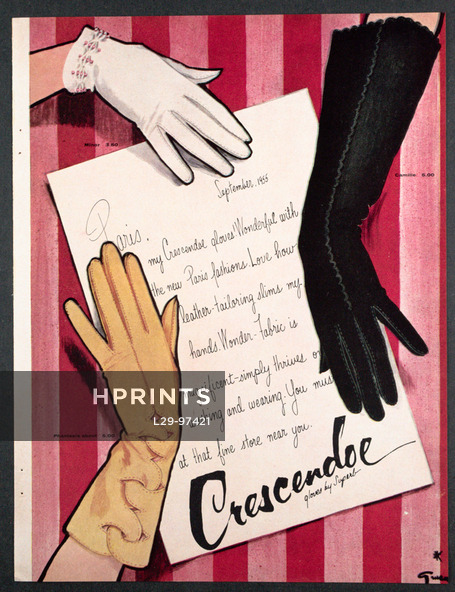 Crescendoe (Gloves) 1955 René Gruau
