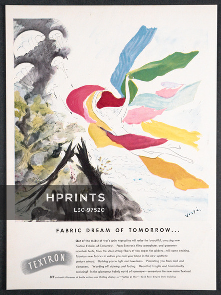 Textron Fabrics 1944 Marcel Vertès, Fashion Illustration