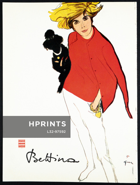 Bettina (Clothing) 1963 René Gruau, Poodle