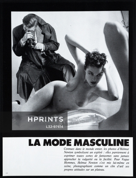 Helmut Newton 1982 La Mode Masculine I, Saint Laurent Rive Gauche, Nude, Helmut Newton Self Portrait
