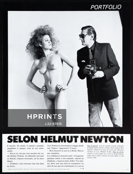 Helmut Newton 1982 La Mode Masculine II, Cerruti, Nude, Helmut Newton Self Portrait