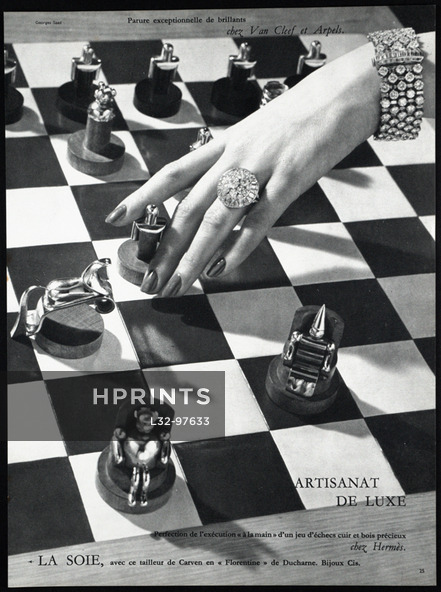 Hermès 1959 Chess Game, Bracelet Van Cleef & Arpels, Photo Georges Saad