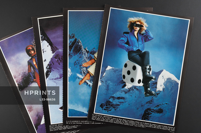Photos Gunter Sachs 1980 Ski Winter Sportswear, Thierry Mugler, Ted Lapidus..., 7 pages