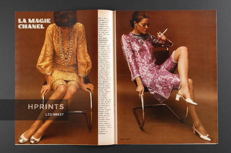La Magie Chanel, 1968 - Photos Helmut Newton, Chaises Knoll, 6 pages