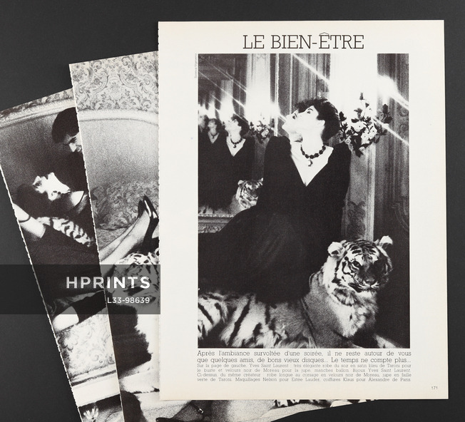Le Bien-Être, 1982 - Photos Sveeva Vigeveno Prises à l'Hotel Ritz Paris, Tiger, Fashion Photography, 5 pages