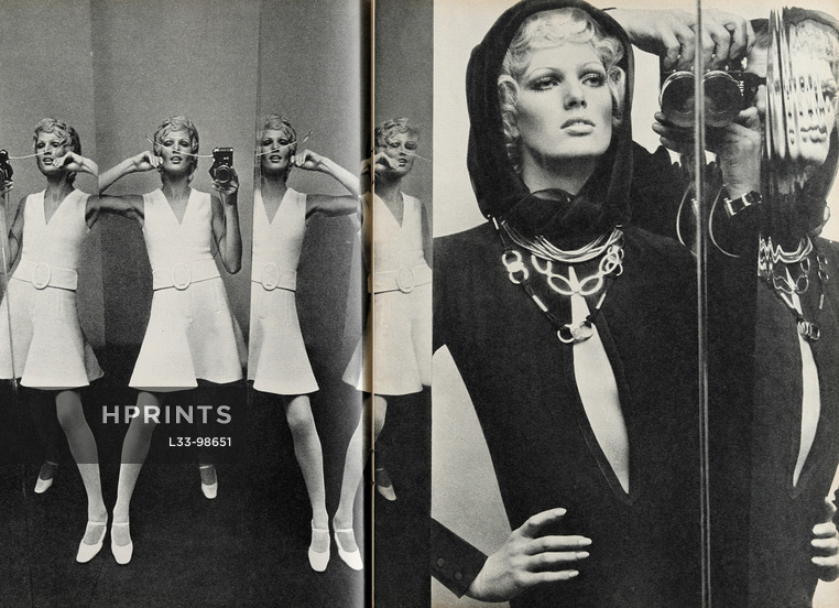 Photos Helmut Newton, Mirrors, Fashion Photography, Yves Saint Laurent, Pierre Cardin..., 14 pages