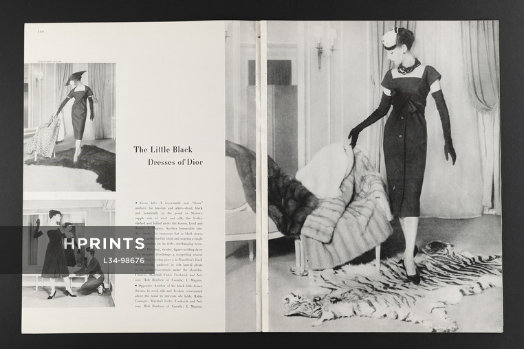 Paris Report — Dior, 1956 - Défilé Christian Dior, The Little Black Dresses, Photos Louise Dahl-Wolfe, 10 pages