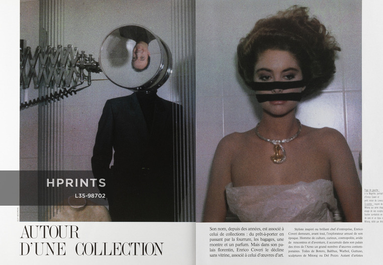 Autour d'une collection, 1987 - Photos Guy Bourdin, Enrico Coveri, Igor Mitoraj, Text by Franceline Prat, 6 pages