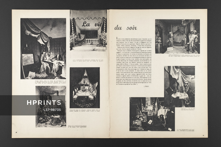 La vie du soir, 1947 - Shop Windows, Dugrenot, Casale, Chalom, Brémond d'Ars, Delion, Henry à la Pensée