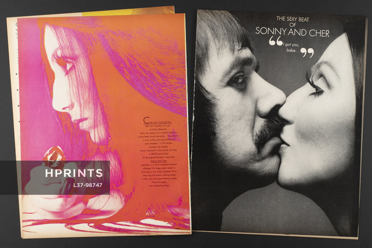 The Sexy Beat of Sonny and Cher, 1972 - Photos Richard Avedon, Veruschka, Diamonds, Bulgari, 9 pages