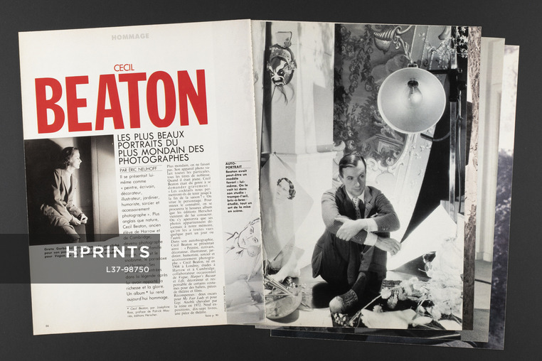 Cecil Beaton — Hommage, 1986 - Artist's Career, Audrey Hepburn, Marlène Diétrich, Gabrielle Chanel, Portraits, Texte par Eric Neuhoff, 8 pages