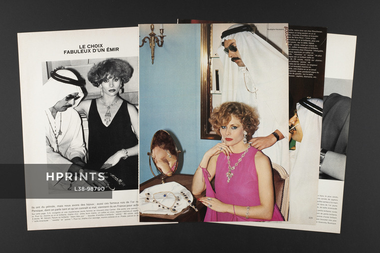 Le choix fabuleux d'un émir, 1976 - Cartier, M. Gérard (High Jewelry)... Boucheron, Chaumet, Watches, Photos Rodolphe Haussaire, 6 pages