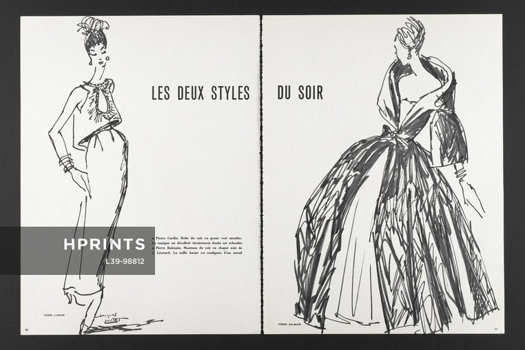 Cardin & Pierre Balmain 1963 Les Deux Styles du Soir, Evening Dresses, Jacques Costet
