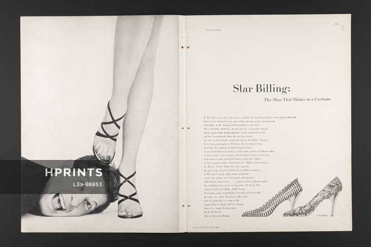 Star Billing, 1953 - I. Miller, H. M. Rayne, Danny Kaye, Wally Cox, Photos Richard Avedon, 3 pages