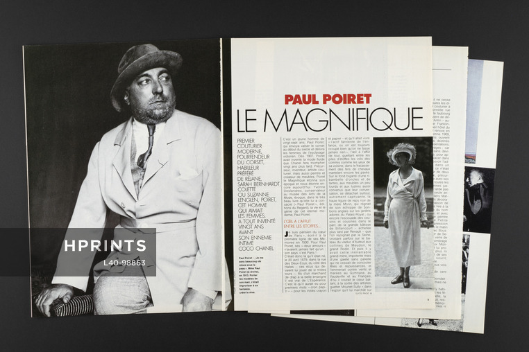 Paul Poiret Le Magnifique, 1986 - Paul Poiret, Artist's Career, Rosine, Art Deco, Texte par Yvonne Deslandres, 6 pages