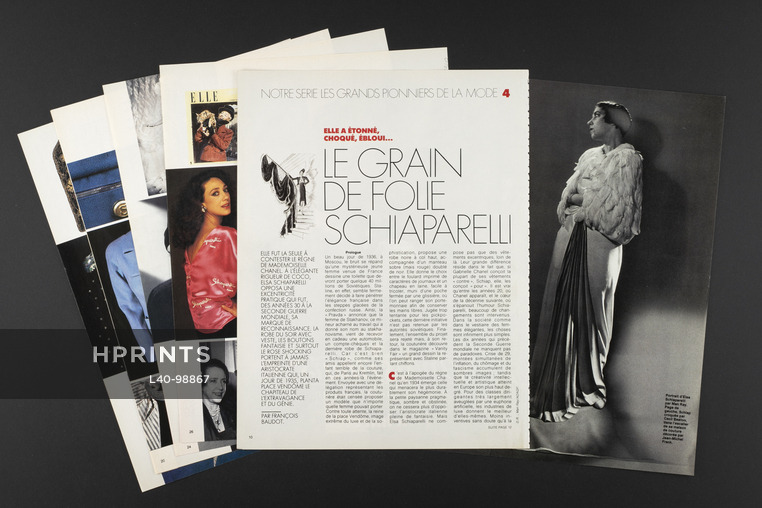Le grain de folie Schiaparelli, 1990 - Elsa Schiaparelli, Artist's Career, Texte par François Baudot, 8 pages