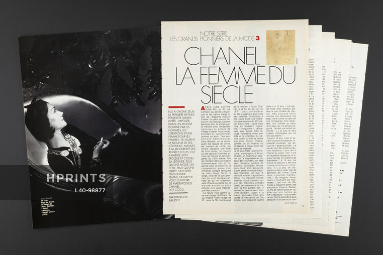Chanel La Femme du Siècle, 1990 - Gabrielle Chanel, Photo Horst, Text by François Baudot, 8 pages