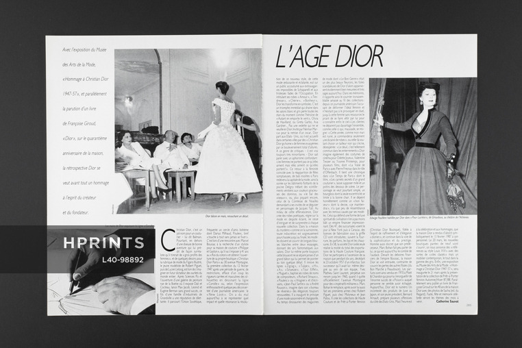 L'âge Dior, 1987 - Christian Dior, Exposition Musée des Arts de la Mode, Texte par Catherine Sauvat