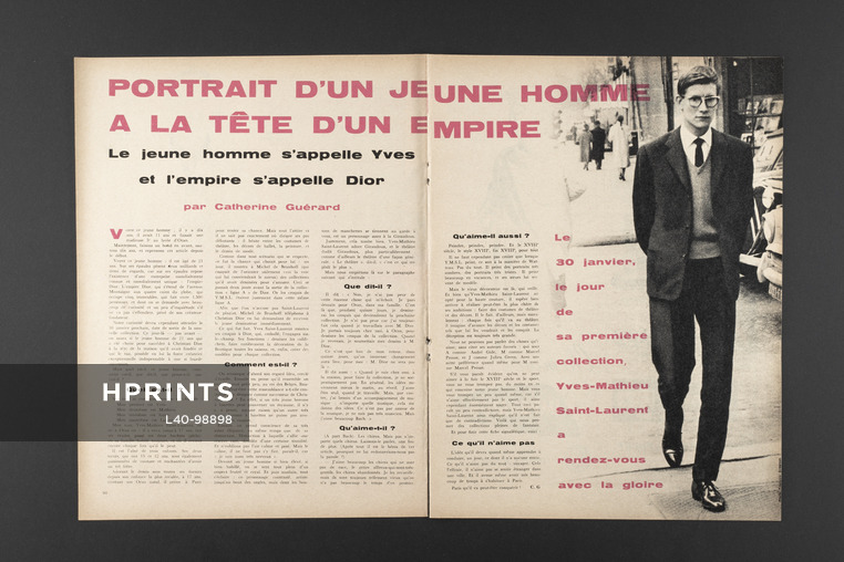 Yves Saint-Laurent - Portrait d'un jeune homme à la tête d'un Empire, 1957 - L'Empire Dior, Texte par Catherine Guérard