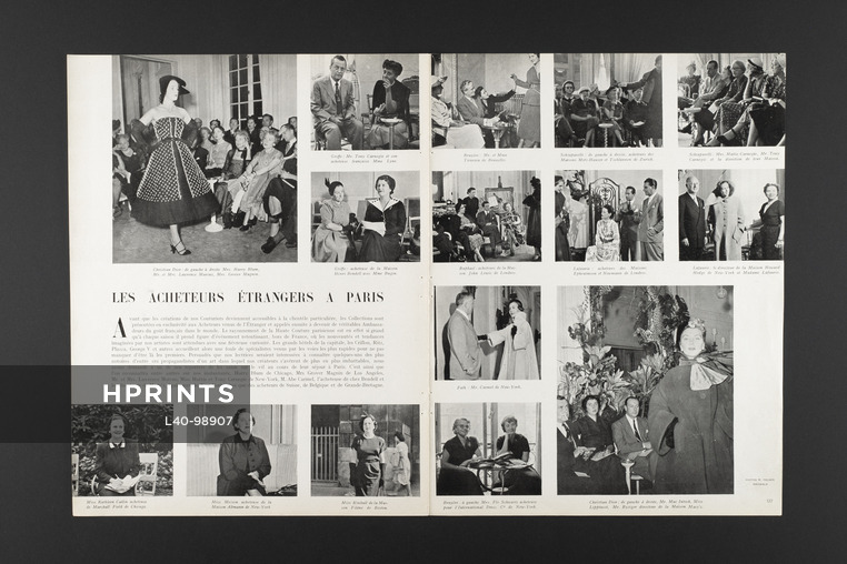 Les acheteurs étrangers à Paris, 1949 - Défilés Christian Dior, Griffe, Bruyère, Schiaparelli, Raphaël, Lafaurie, Fath, Photos Felser, Maywald