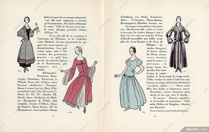 Modes Renaissance, 1922 - Pierre Brissaud Gazette du Bon Ton,