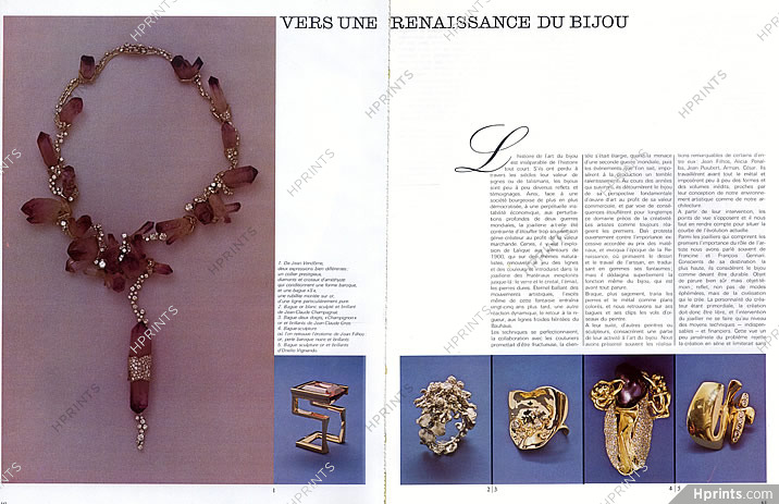 Vers une Renaissance du Bijou, 1972 - Necklaces, Rings, Clips,