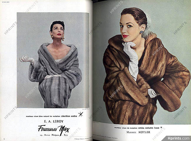 Vogue Paris 1955 April Collections Evening Gowns — Magazine