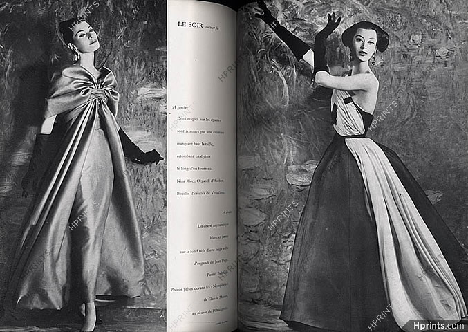 Vogue Paris 1956 April, Balenciaga, Hubert de Givenchy, Photos