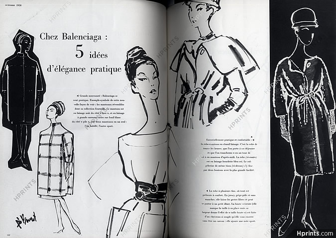 Vogue Paris 1958 Octobre, Balenciaga, Givenchy — Magazine