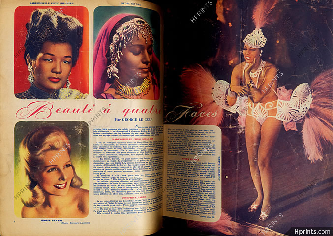 CLAUDINE Fashion Magazine 1947 N°81 Josephine Baker, Jacques