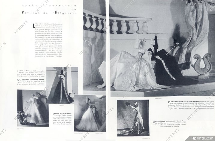 Pavillon de l'Élégance 1937 Vionnet & Worth, 5 illustrated