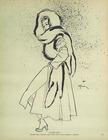 Jacques Heim 1945 René Gruau, Renards bleus, Fashion Illustration
