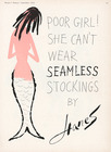 Hanes 1955 Mermaid, Bobri, Poor girl ! She can't wear Seamless Stockings