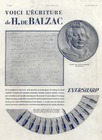 Eversharp 1930 Portrait Honoré de Balzac David d'Angers, Autograph