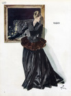 Paquin 1945 Evening Gown, René Gruau Fashion Illustration