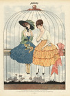 Hérouard 1915 Horrors of War, Bird Cage, Elegant Parisienne