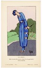 Fried 1919 Tricotine Blue Dress, Pochoir