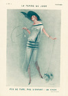 La Femme du Jour, 1923 - Bussy Elegante Parisienne, Pekingese Dog