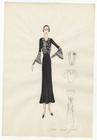 Agnès-Drecoll 1932 "Pour une fois", collection "Entre Saison", Original Fashion Drawing