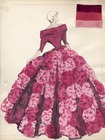 Marcelle Chaumont 1949-1950 Ensemble de 110 croquis de mode originaux
