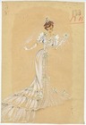 Freddy Wittop 1933, "La Mariée 1900", original costume design, gouache, Wedding Dress