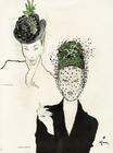 Le Monnier & Legroux Soeurs (Hats) 1946 René Gruau