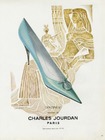 Charles Jourdan 1960 Antinea, J. Langlais, Escarpin satin, Strass
