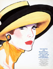 Les chapeaux signés Gruau, 1986 - René Gruau Fashion Illustration
