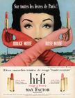 Max Factor 1958 Hi-fi lipstick, Rouge mode rose mode, Gants Perrin