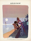 Edmond Kiraz 1969 Les Parisiennes, Beach, Sunset, Kiraz-Color