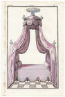 Magasin des Modes Nouvelles, Françaises et Anglaises 1787 cahier n°8, plate n°3, Polish-style bed