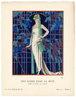 Des Roses Dans la Nuit, 1921 - George Barbier, Robe du soir, de Worth. La Gazette du Bon Ton, n°7 — Planche 54