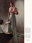 Mademoiselle Alix 1942 Robe drapée en Jersey mauve de Ducharne, vert de Rodier, Photo Pottier
