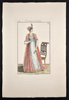 Gravure de mode "Costume de Londres" (1801) n°50 Neubauer à Francfurt, hand colored fashion plate